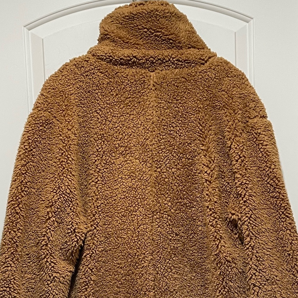 Free People Boho Chic Tessa Teddy Coat Sz Medium Oversized Grunge Front Pockets - Picture 9 of 14